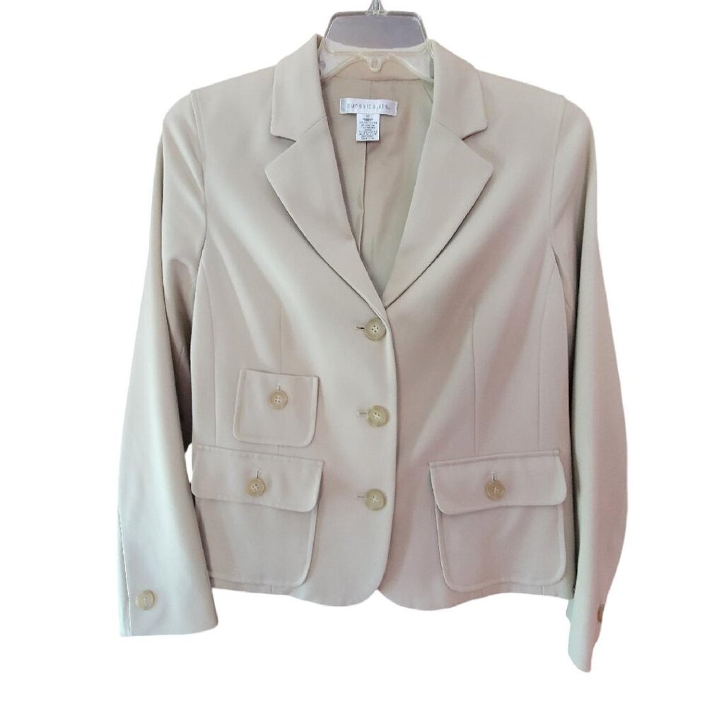 Pursuits, LTD Women’s Tan 3-Button Closure & 3-Pocket Blazer Size 10